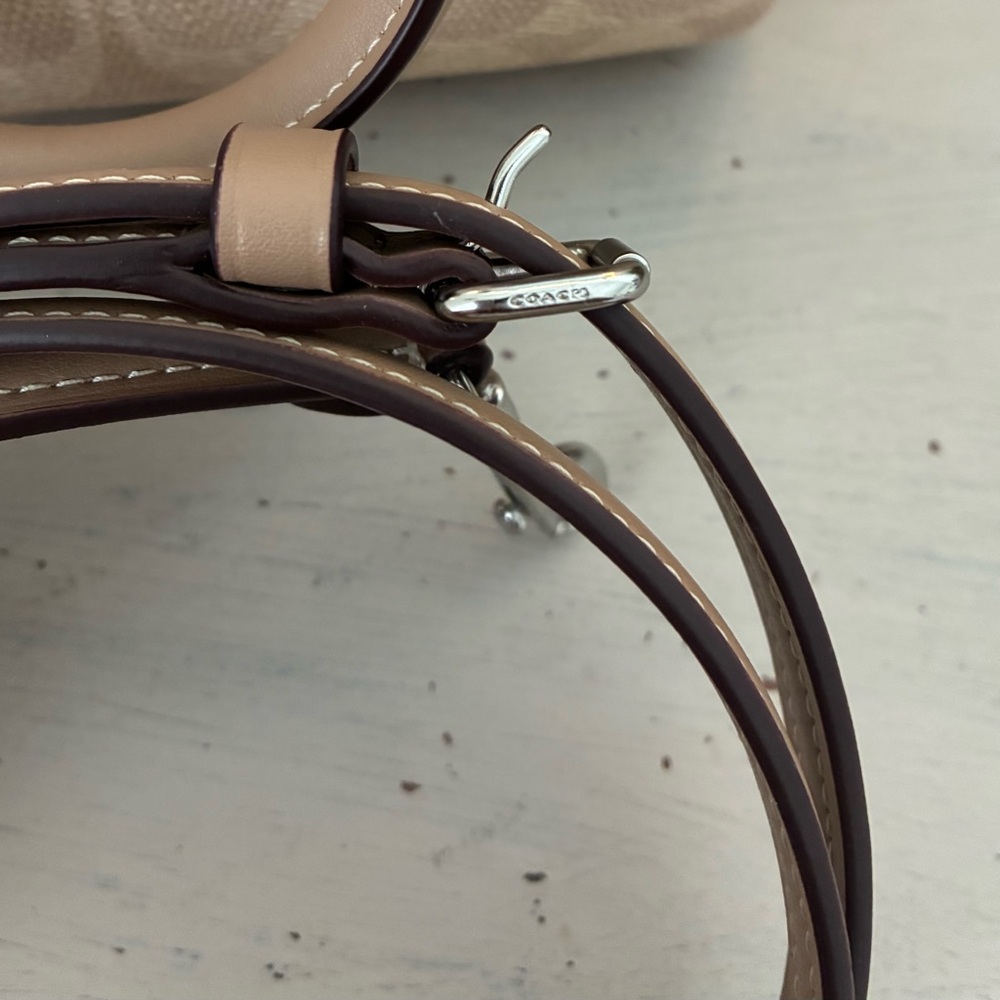 Coach Tan and Brown Signature Satchel MINI - Picture 14 of 15